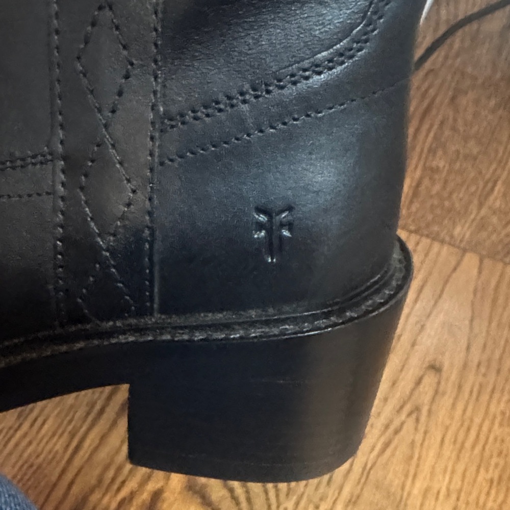 Frye Kate Black Leather Knee-High Block Heel Boots 7.5 - Picture 9 of 14
